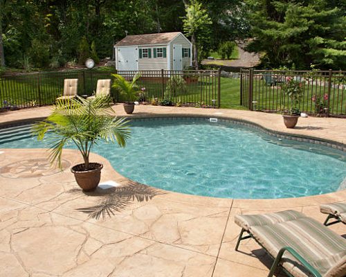 Natural Stone Used By The Poolside